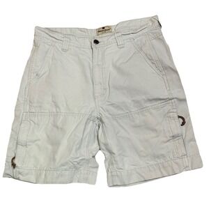 Vintage Woolrich Classic Length Stone‎ Khaki Shorts 100% Cotton Men's 32/9 EUC